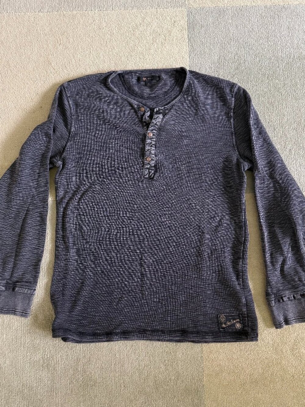 Frye Men's Gray Black Henley‎ - Size L